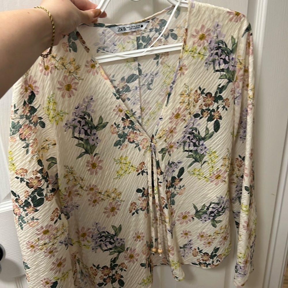 Zara floral blouse